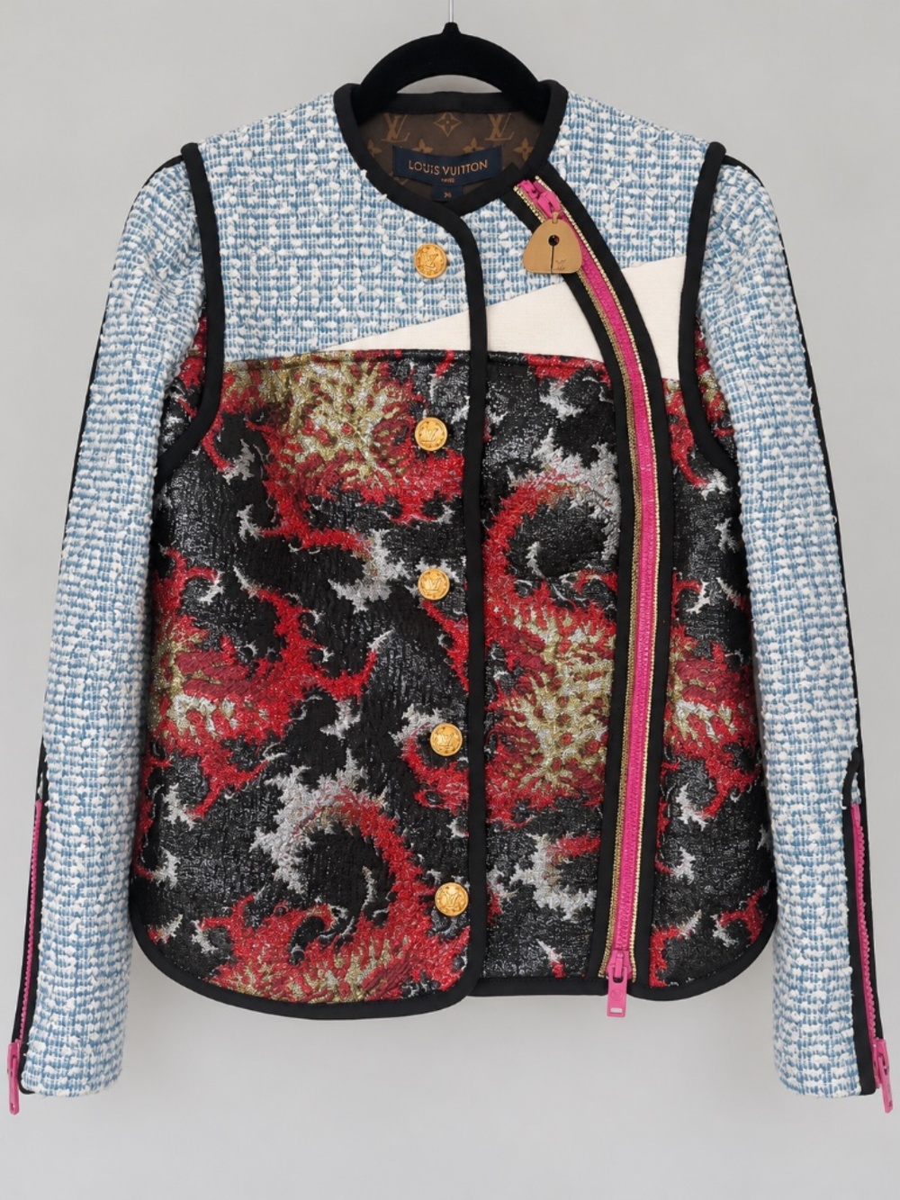 LV Louis Vuitton Women/ Unisex Abstract Multicolor Jacket Button/Zip Long Sleeve